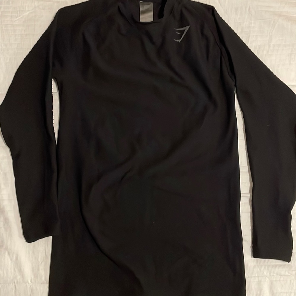 Gym Shark black long sleeve spandex shirt